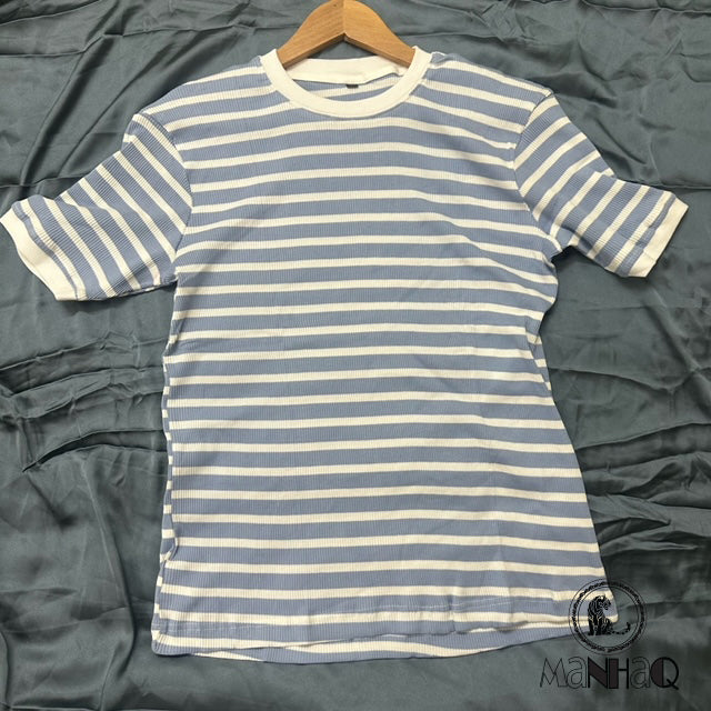 Half sleeve white stripped unisex Tshirt
