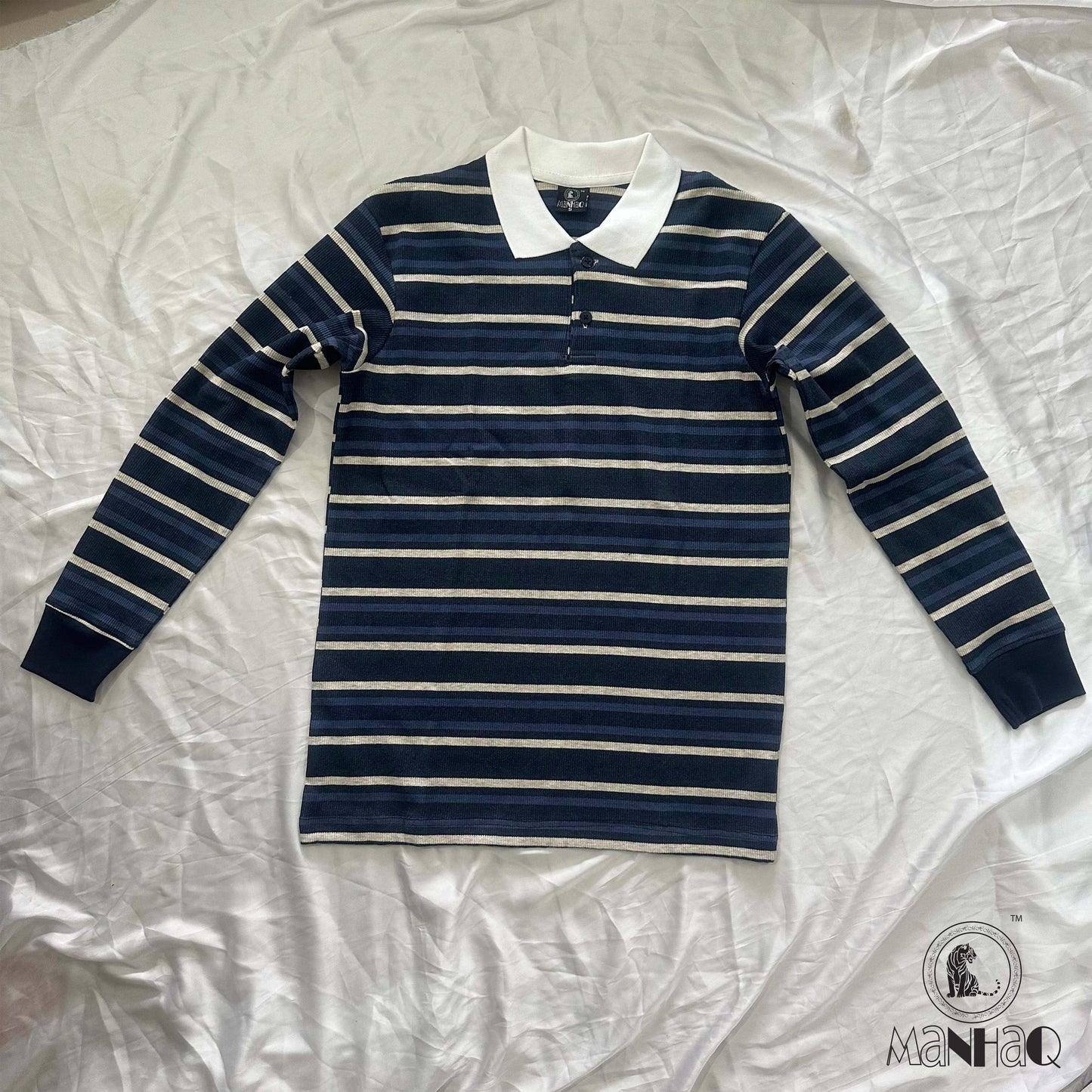 Full sleeve stripped polo shirt