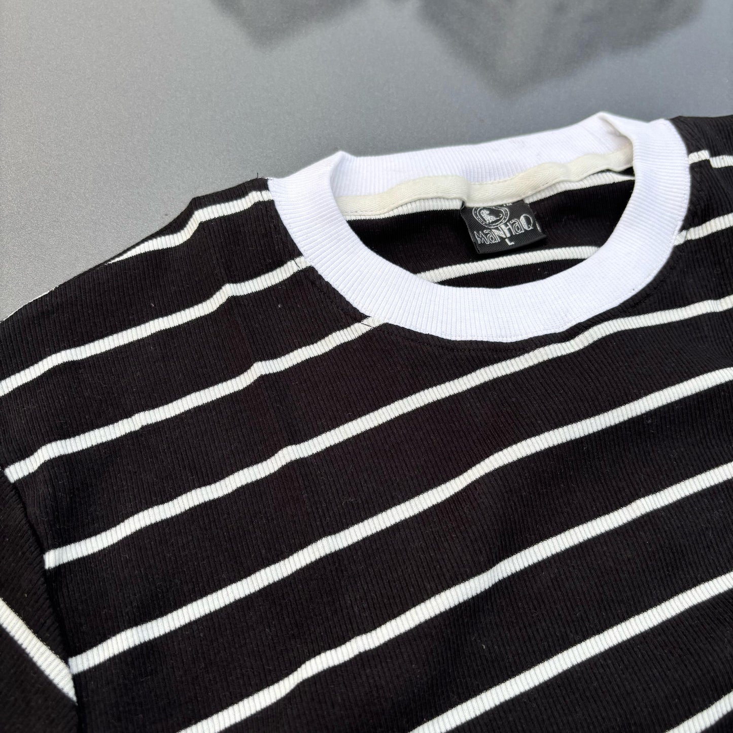 Half sleeve stripped unisex Tshirt