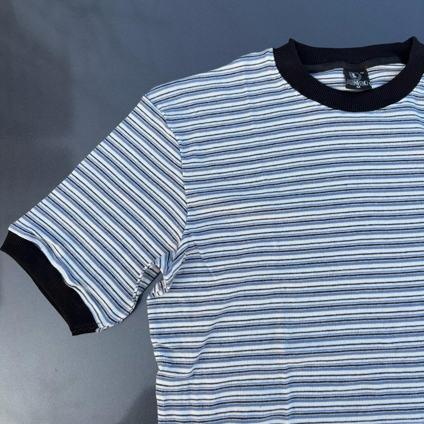 Half sleeve stripped unisex Tshirt