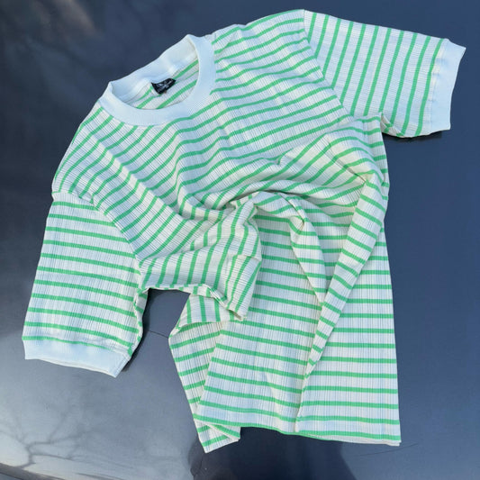 Half sleeve stripped unisex Tshirt