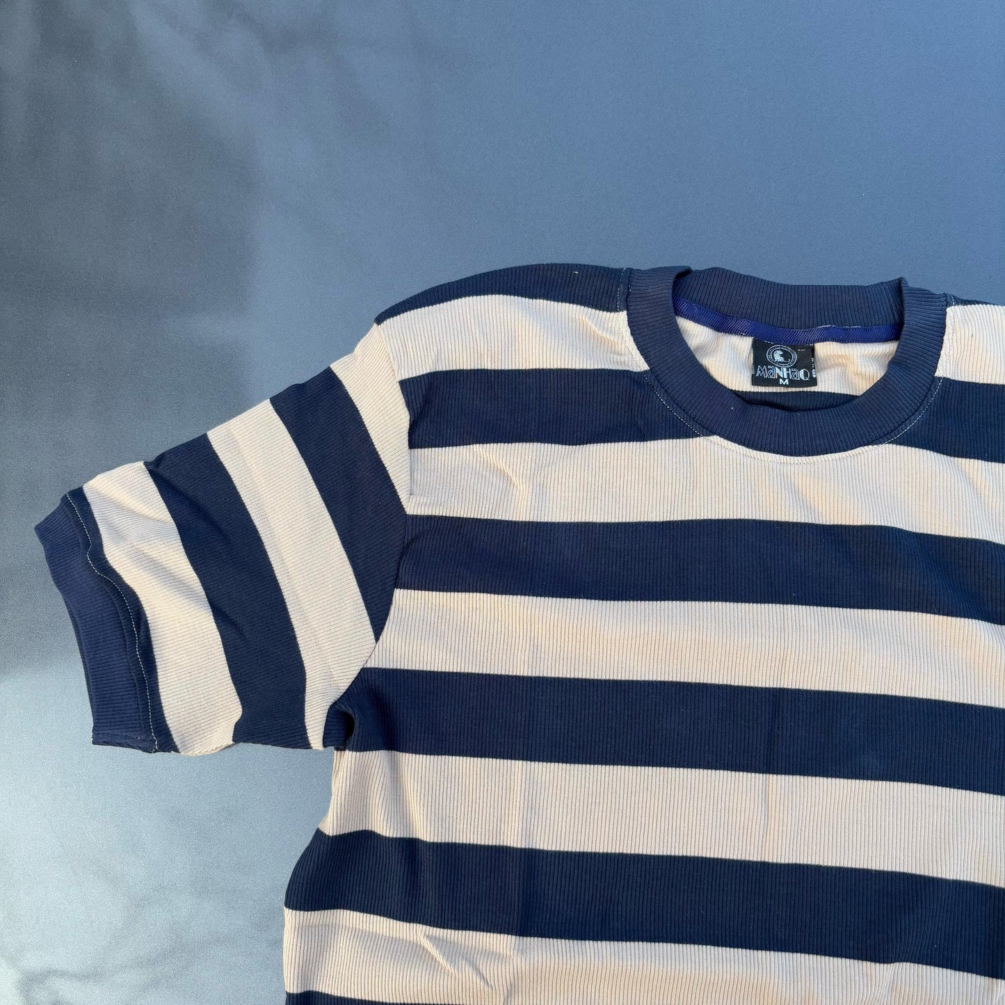 Half sleeve stripped unisex Tshirt