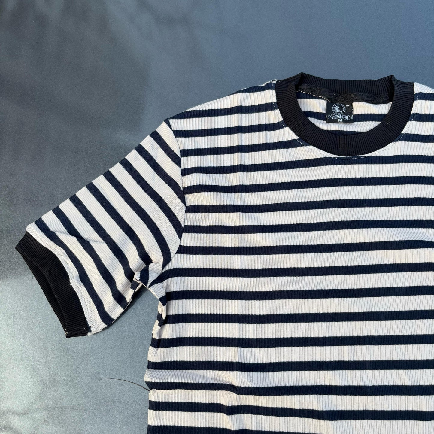 Half sleeve stripped unisex Tshirt