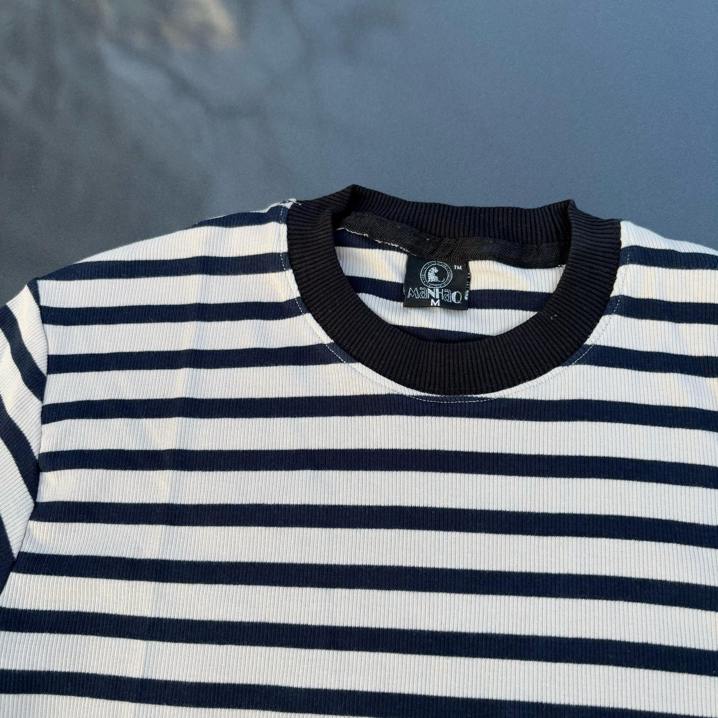 Half sleeve stripped unisex Tshirt