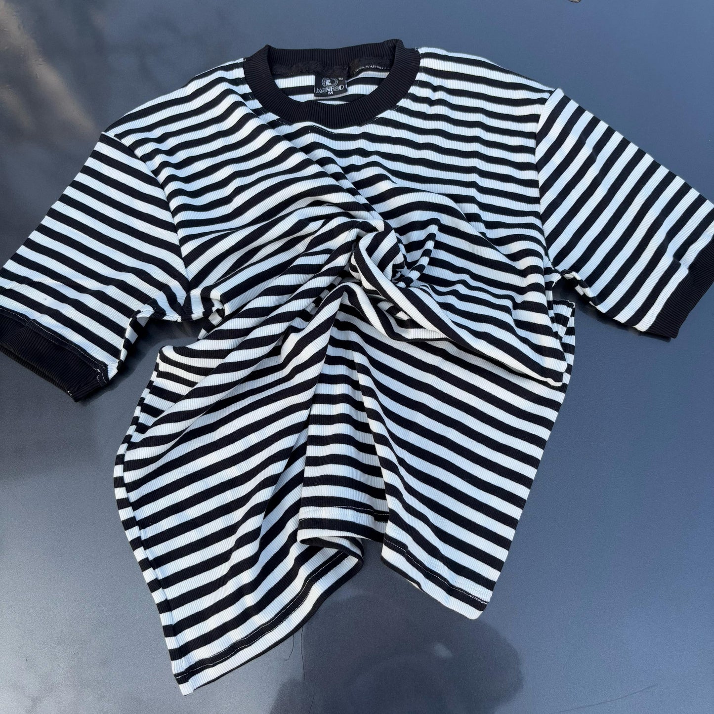 Half sleeve stripped unisex Tshirt