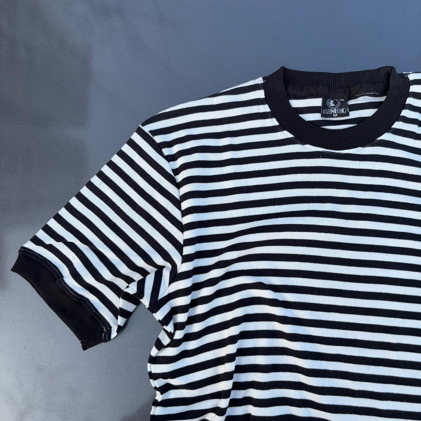 Half sleeve stripped unisex Tshirt