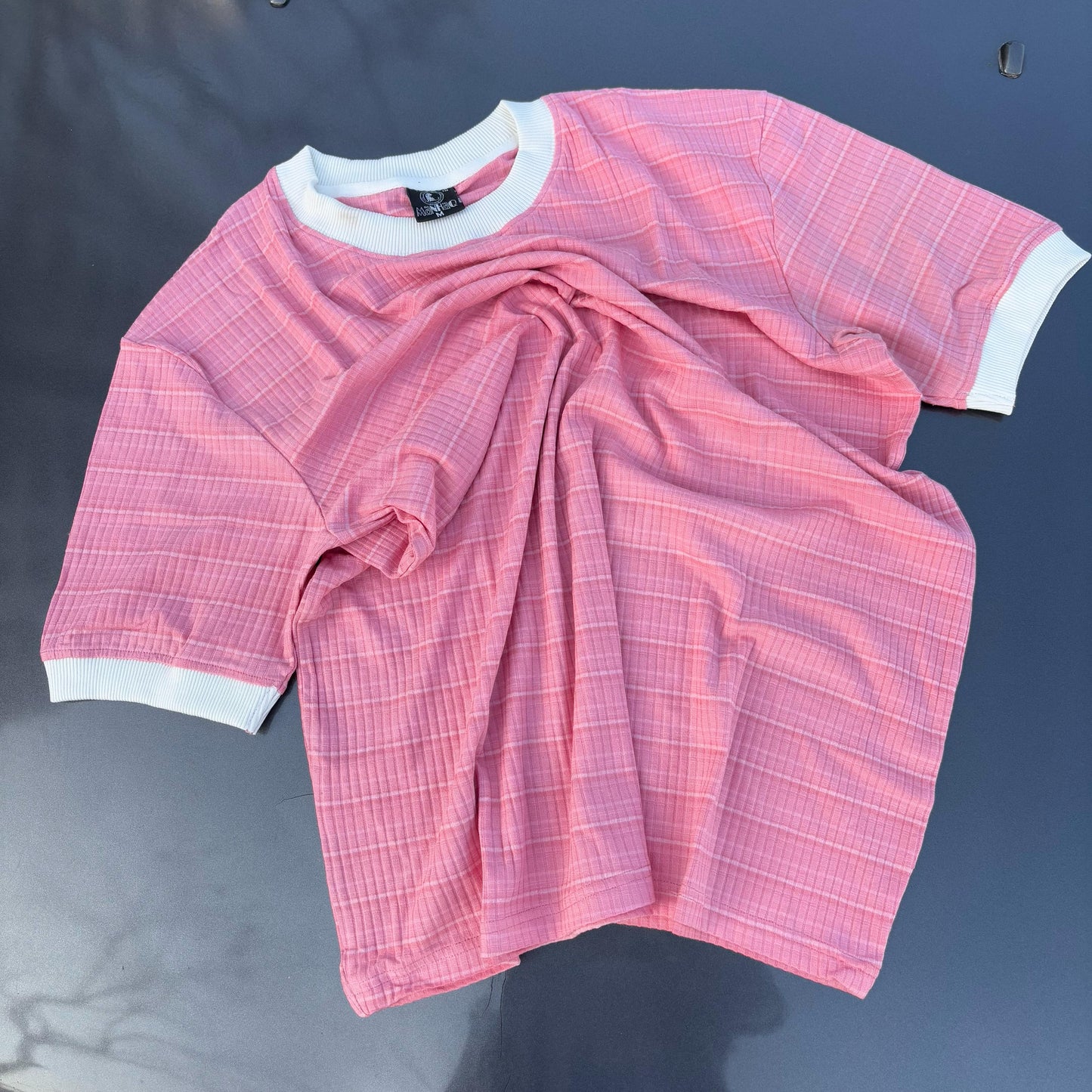 Half sleeve stripped unisex Tshirt