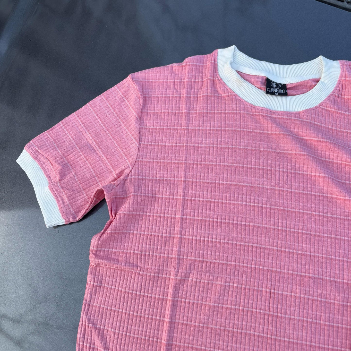 Half sleeve stripped unisex Tshirt