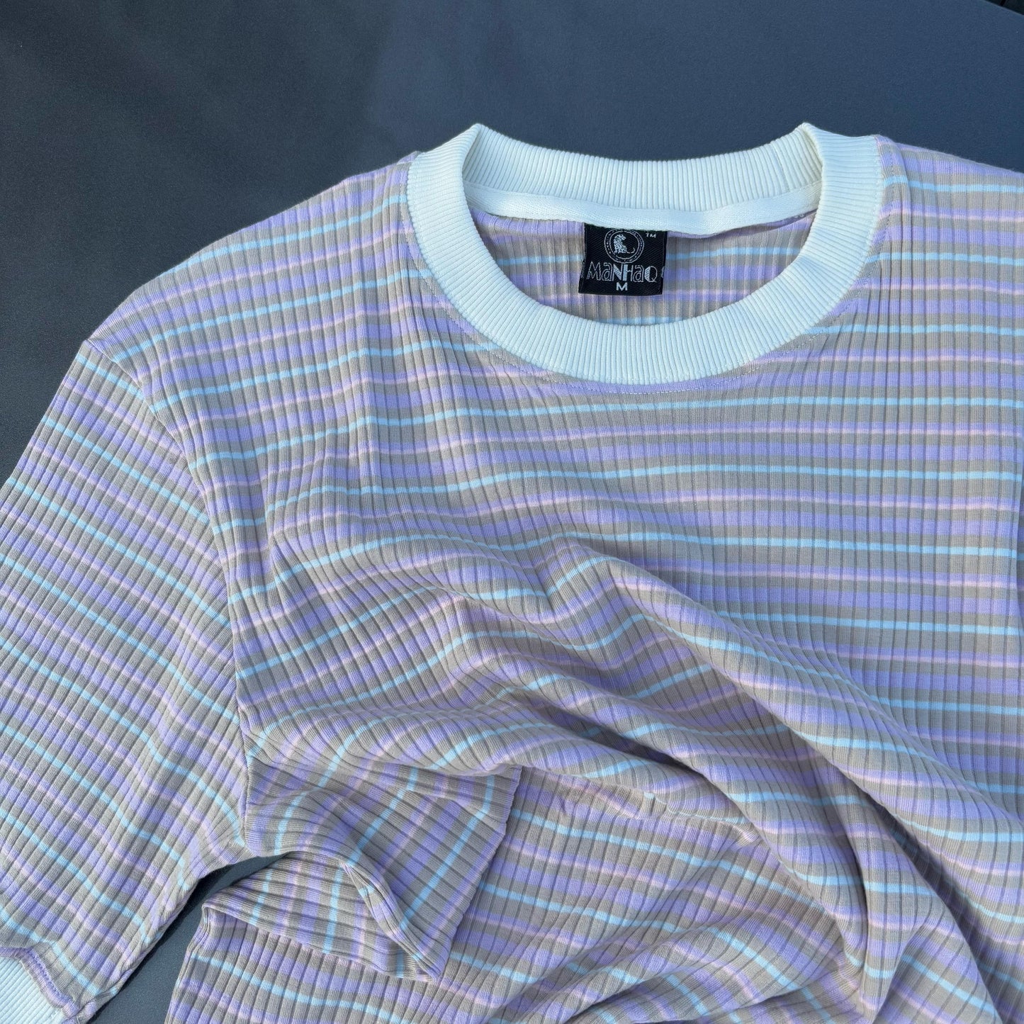 Half sleeve stripped unisex Tshirt