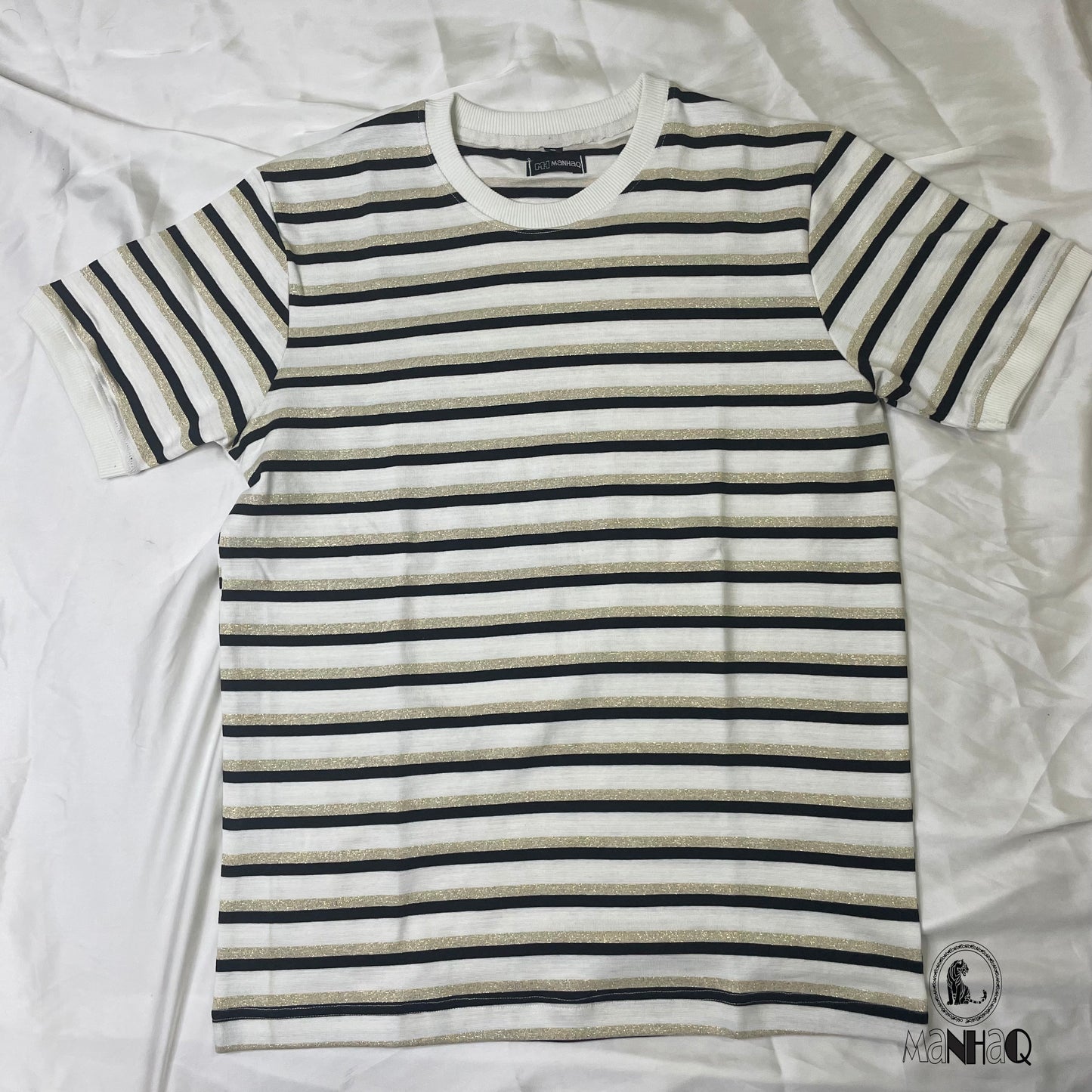 Half Sleeve crew neck Stripe Unisex T-shirt