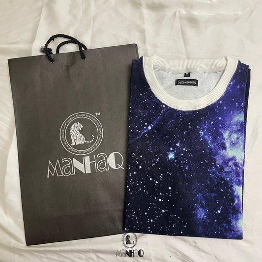 Half Sleeve crew Neck Galaxy print T-shirt