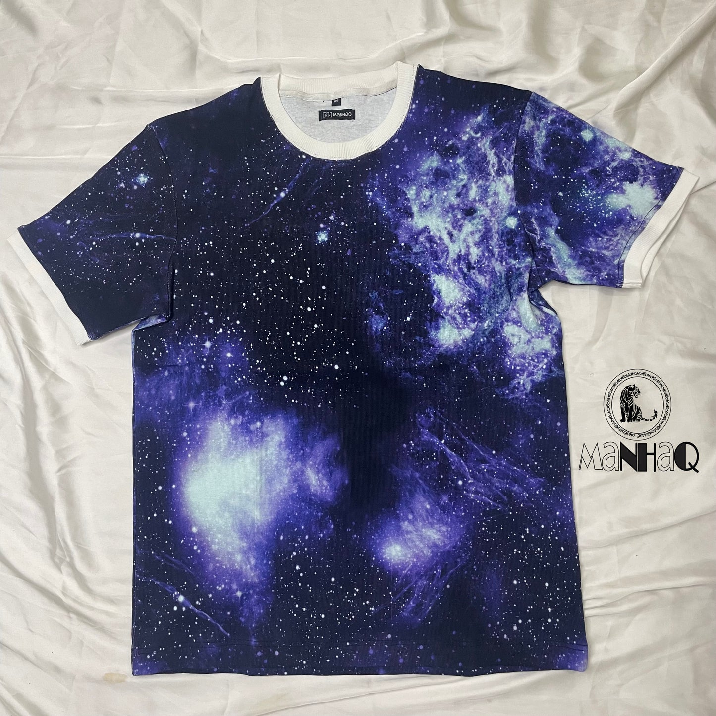 Half Sleeve crew Neck Galaxy print T-shirt