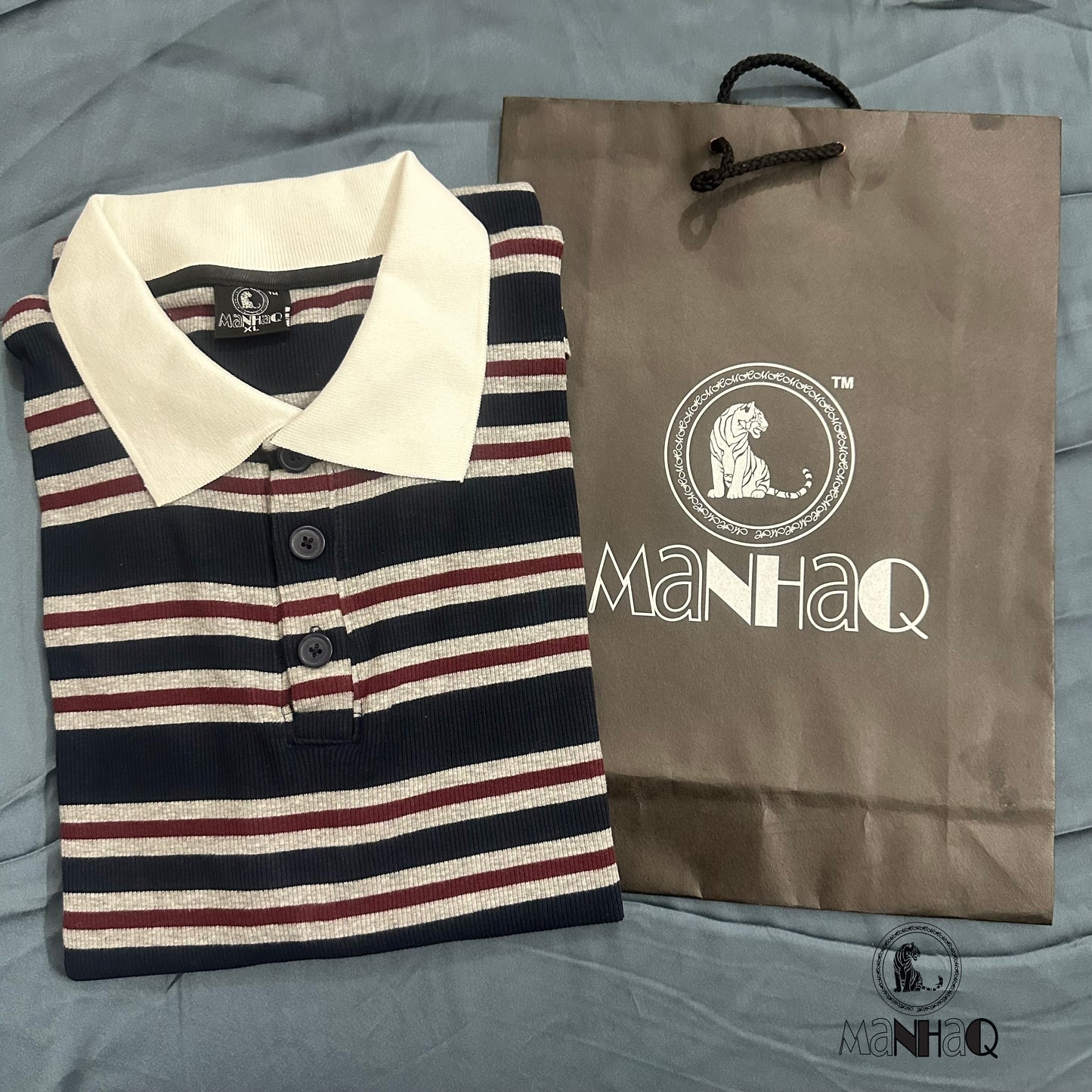 Manhaq stripped classic polo