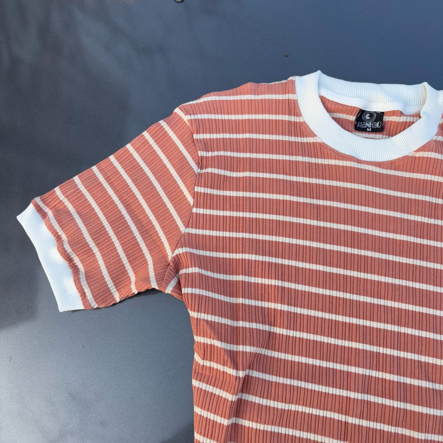 Half sleeve stripped unisex Tshirt