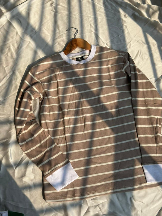 Manhaq full sleeve unisex stripped  Tshirt