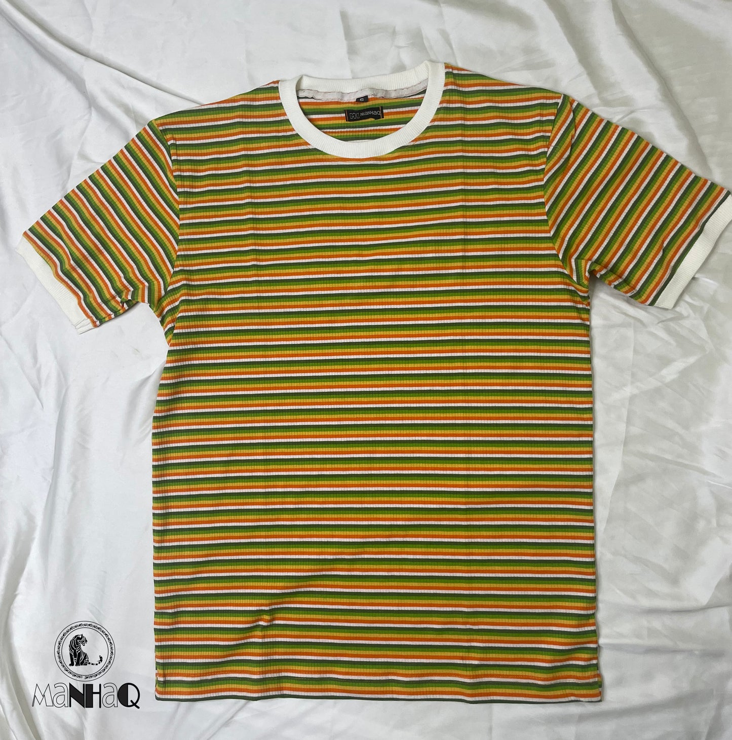 Half Sleeve Crew Neck Stripped T-shirt