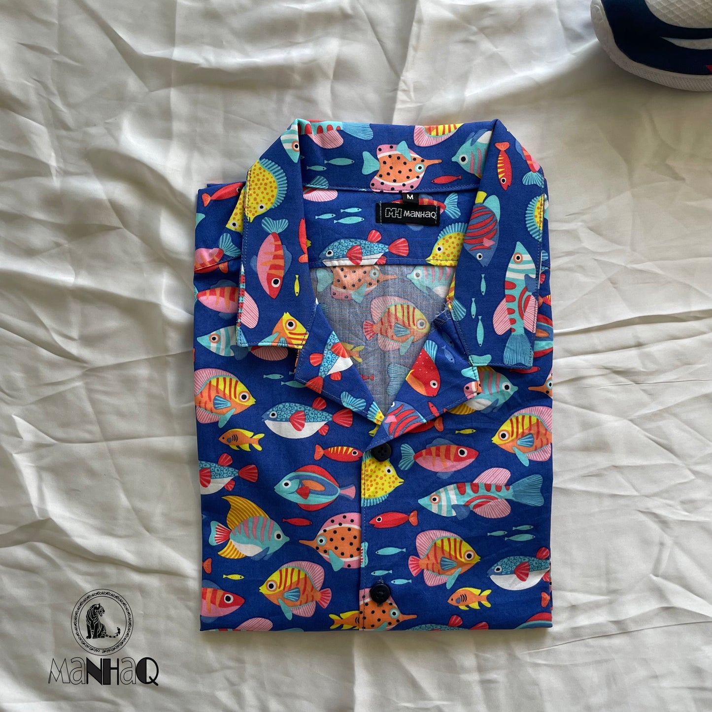 Fish Fish Cuban Collar Half Sleeve Hawaiian Shirt